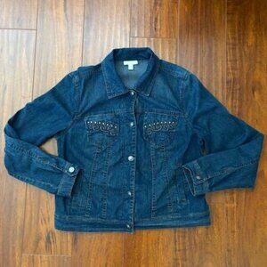 Charter Club Denim Jacket w Studded Pockets